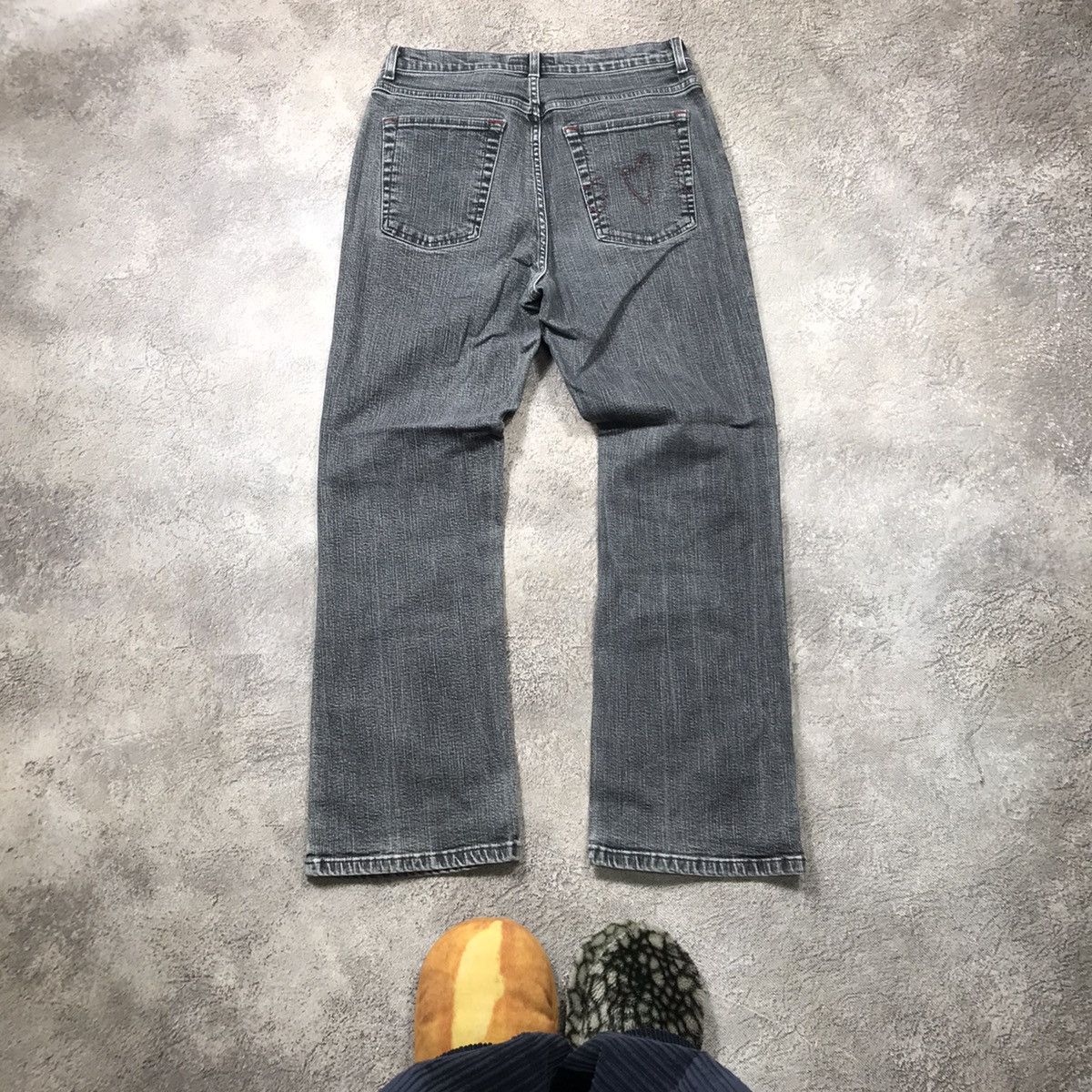 Vintage Vintage Y2K Baggy Flared Distressed Jeans Grunge 90s Logo 28 Size 28" / US 6 / IT 42 - 3 Thumbnail