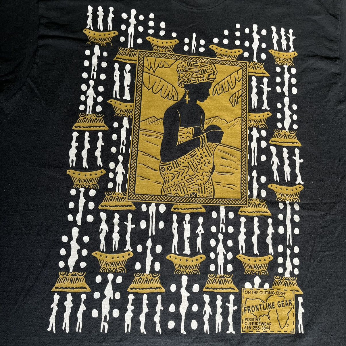 Rap Tees × Vintage Vintage 1990s Frontline Gear African Woman Black History Tee Size US XXL / EU 58 / 5 - 5 Thumbnail
