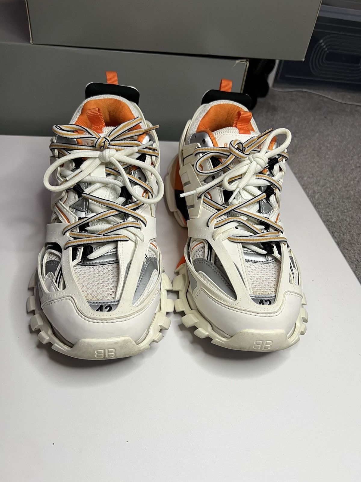 Balenciaga Balenciaga track white/orange Size US 9 / EU 42 - 4 Thumbnail