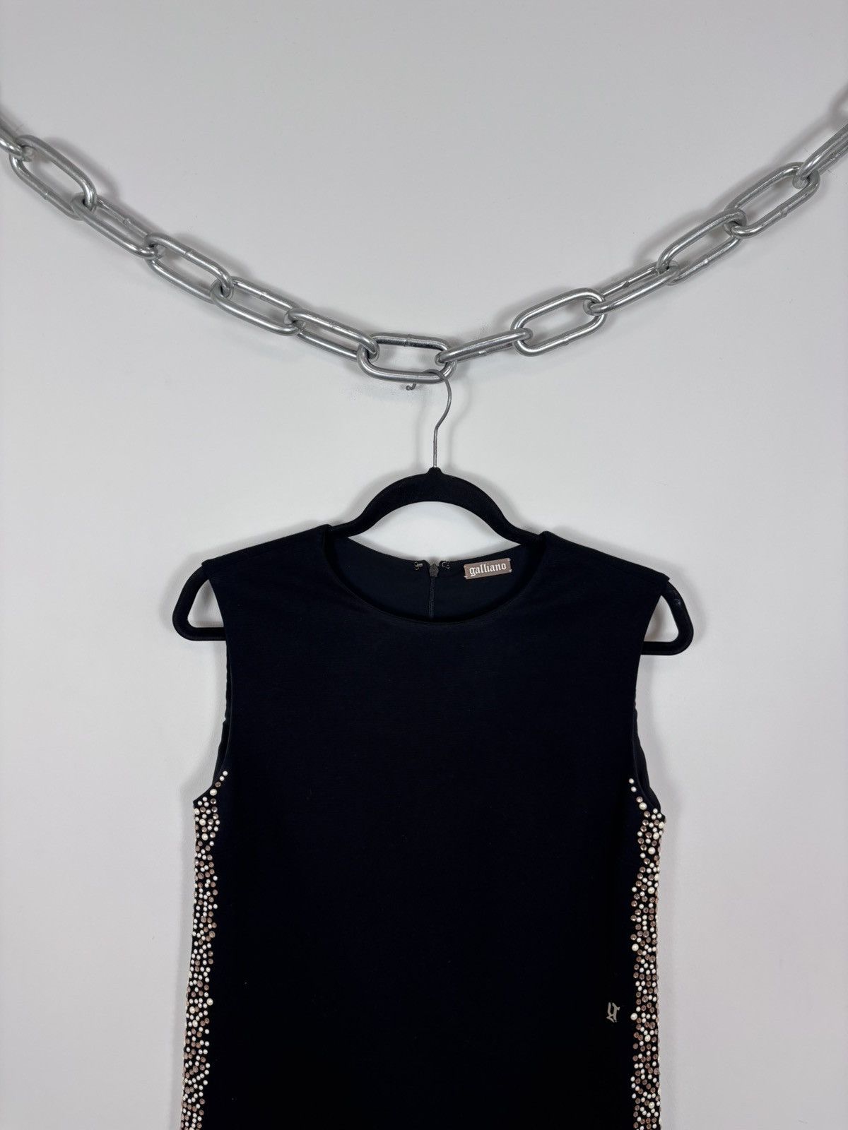 John Galliano John Galliano Women’s Black Crystal Studded Sleeveless Dress Size M / US 6-8 / IT 42-44 - 3 Thumbnail