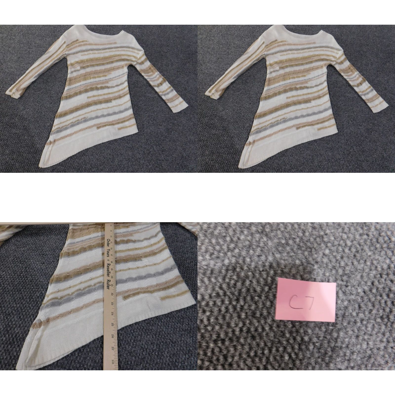 Vintage Zoe Sweater Cardigan Women's Beige Knit Long Sleeve Round Neck S Regular Modern Stretch Button Vintage: No Size S / US 4 / IT 40 - 8 Thumbnail