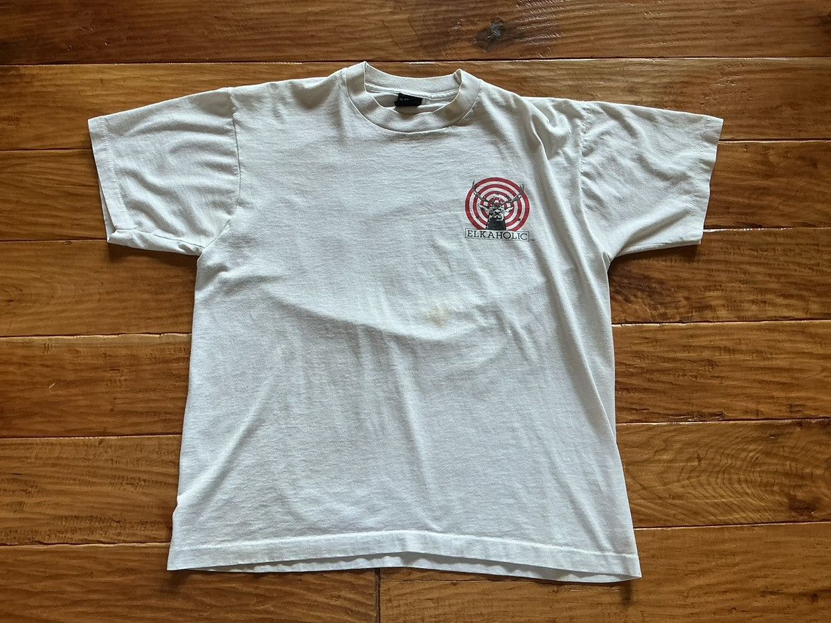Vintage Vintage Single Stitch Elkaholic T-Shirt Size US XL / EU 56 / 4 - 4 Thumbnail