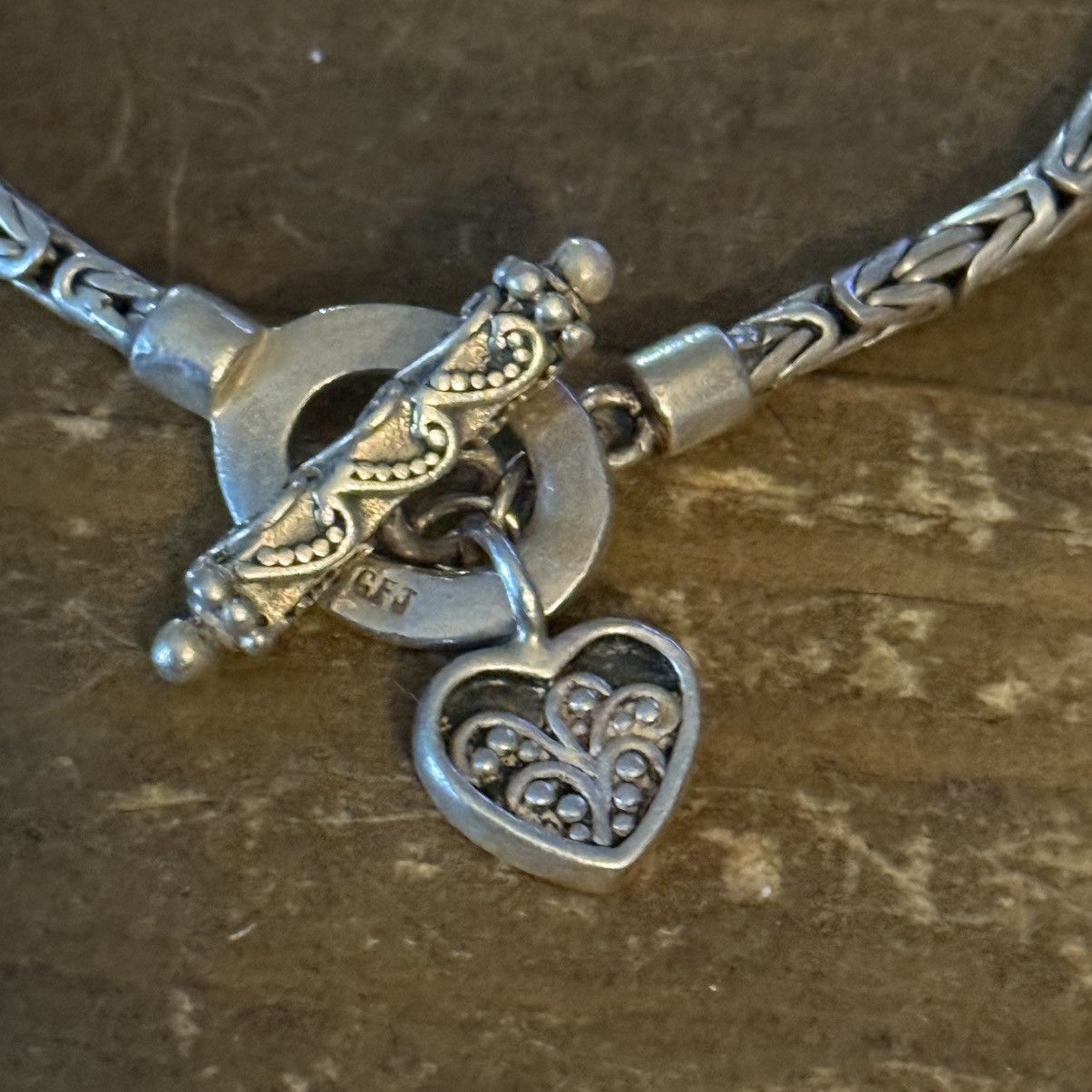 Other 925 Silver CFJ Byzantine toggle heart charm bracelet Size ONE SIZE - 2 Thumbnail