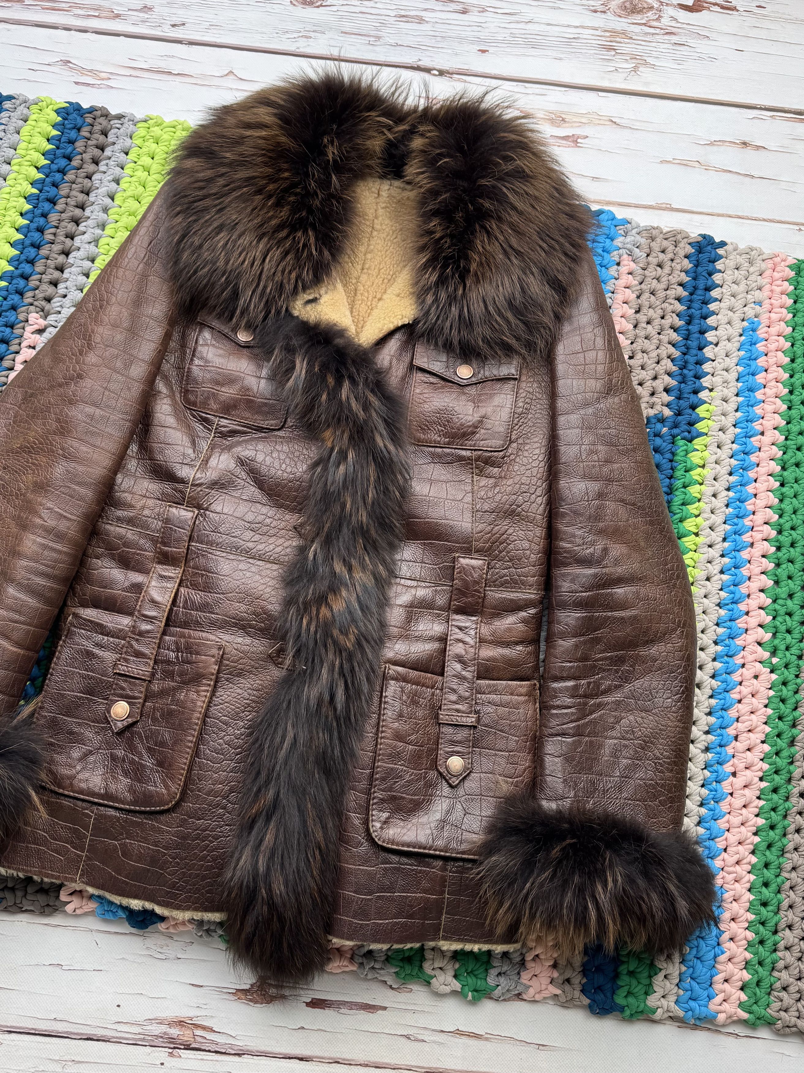 Japanese Brand Vintage Real Sheepskin Coat With Real Fur Details (V212)D15 Size M / US 6-8 / IT 42-44 - 3 Thumbnail