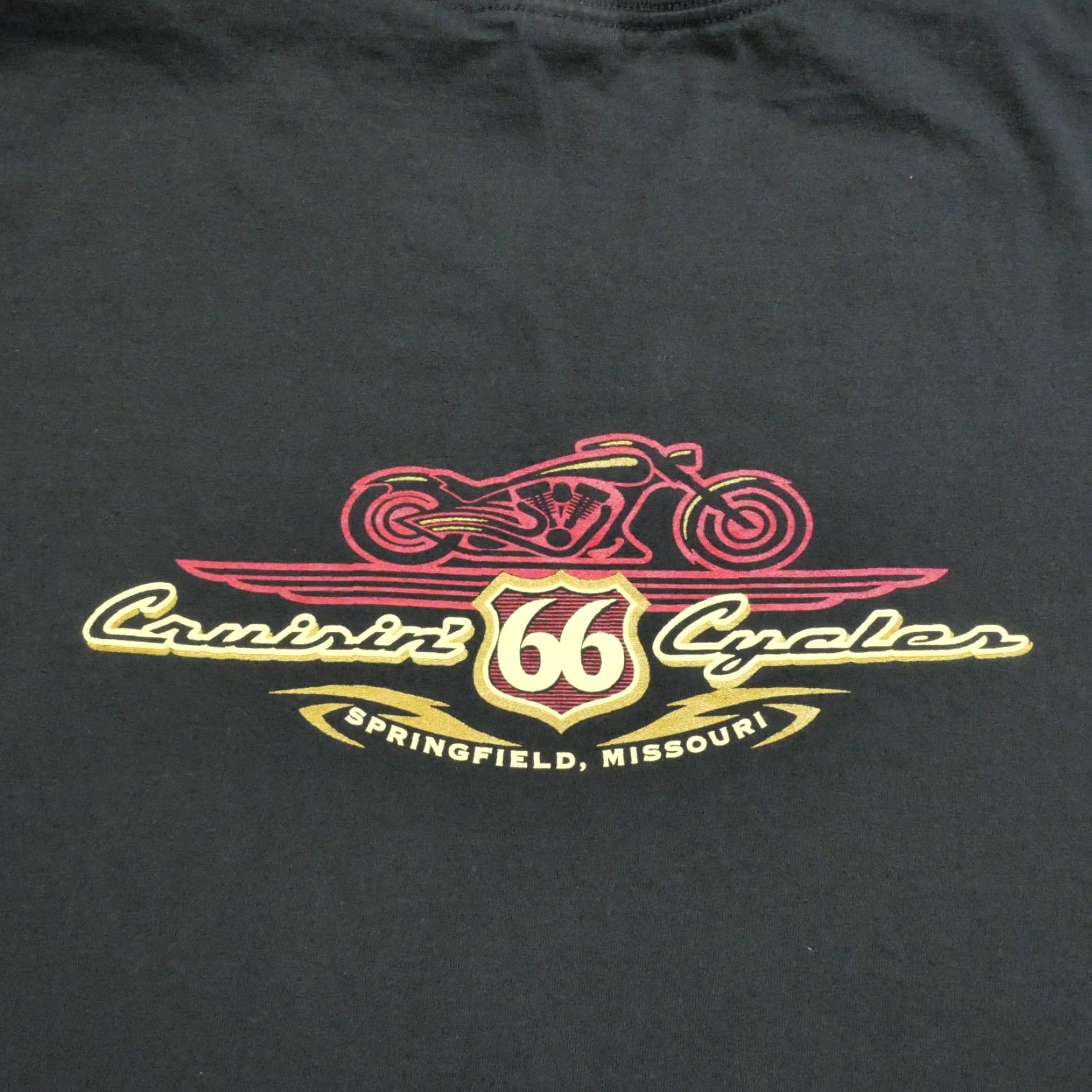 Gildan VINTAGE Motorcycle T Shirt Adult 3XL Black Springfield Missouri Chopper Route 66 Y2K Gildan Mens Shirts Size US XXL / EU 58 / 5 - 5 Thumbnail