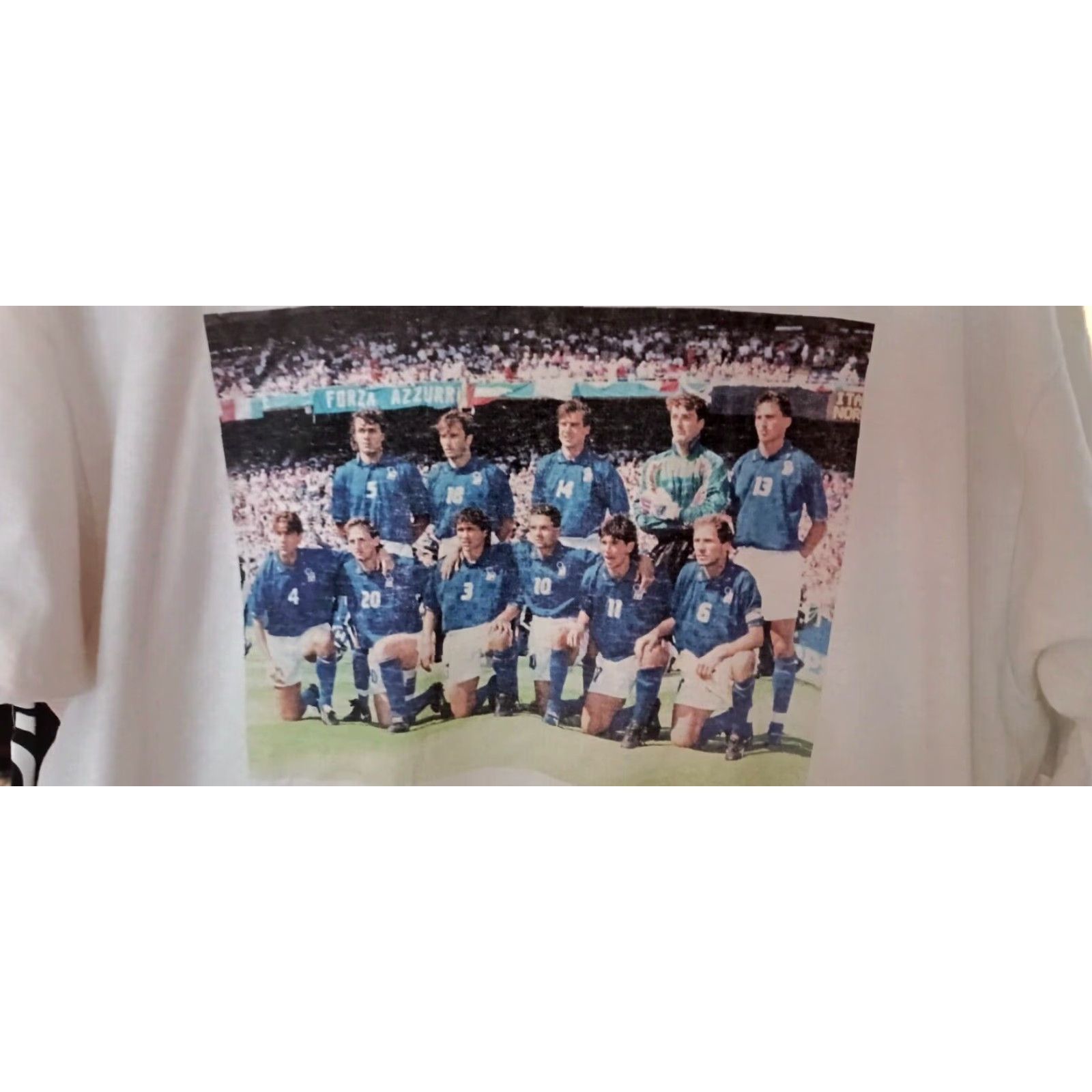 Fruit Of The Loom VINTAGE Italy World Cup 90s Team Made USA Grail dinobaggio Forza Azzurri XL Tee Size US XL / EU 56 / 4 - 2 Thumbnail