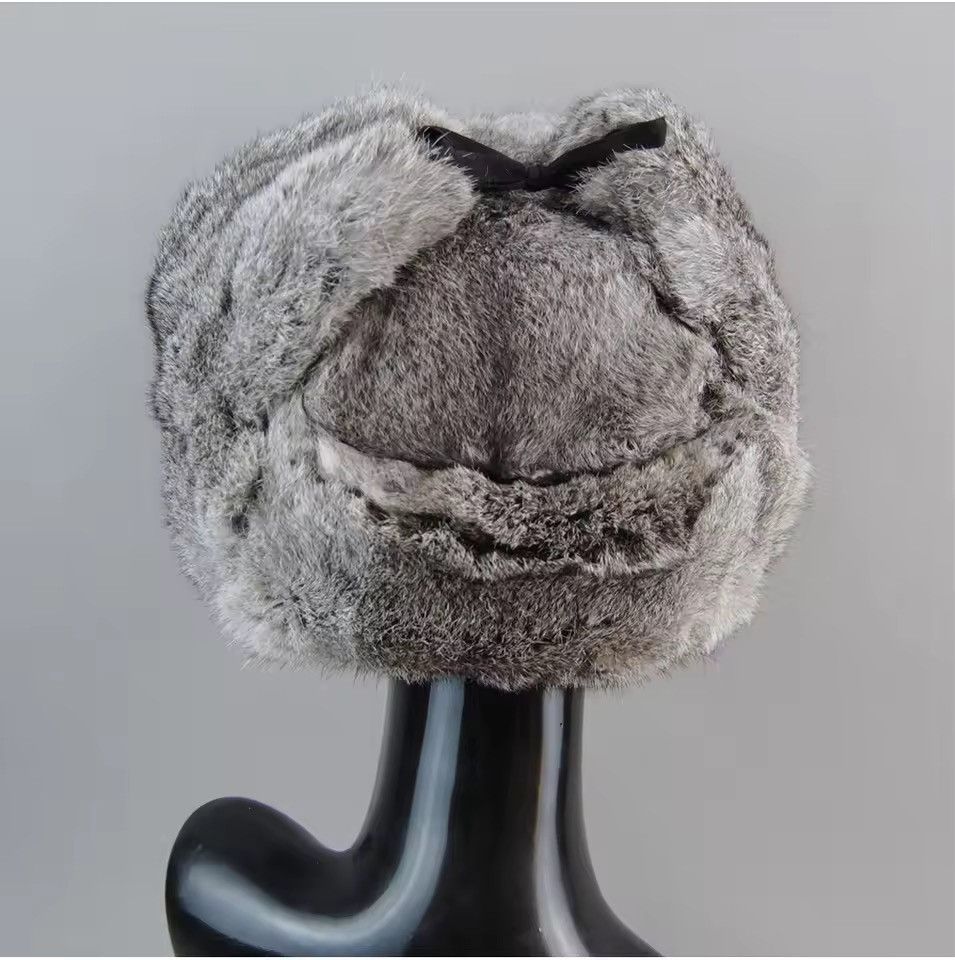 Japanese Brand Rabbit Fur Earflap Trapper Russian Cap SIze M Size ONE SIZE - 7 Thumbnail