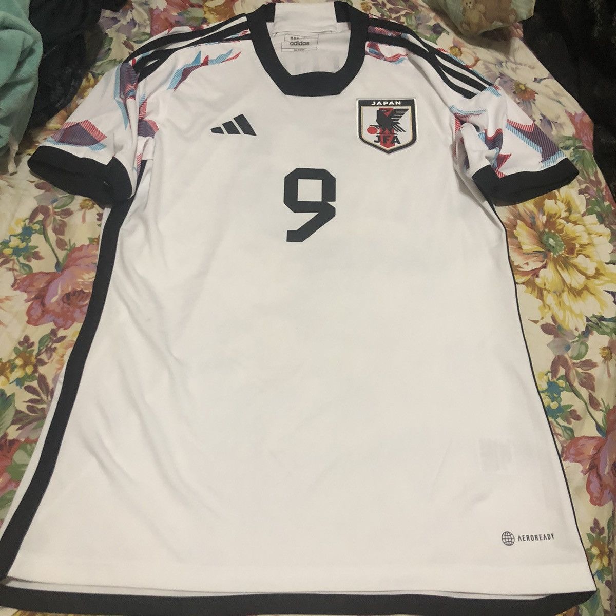 image of Fifa World Cup x Soccer Jersey Japan 22/23 Away Shirt 9 Mitoma in White, Men's (Size Medium)
