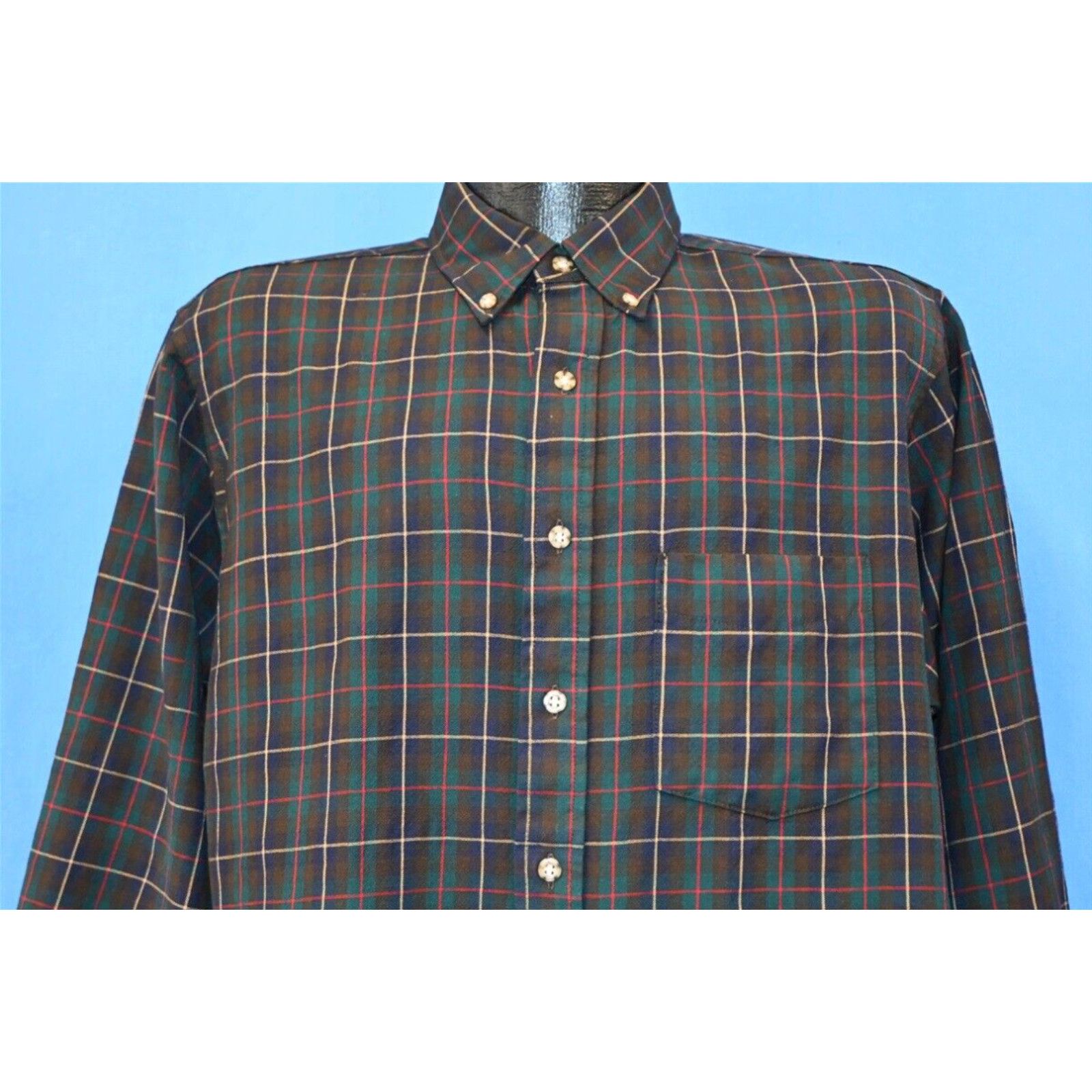 image of VTG 50S Pendleton Macleod Of Harris Tartan Wool Men's Button Down Shirt Large L in White