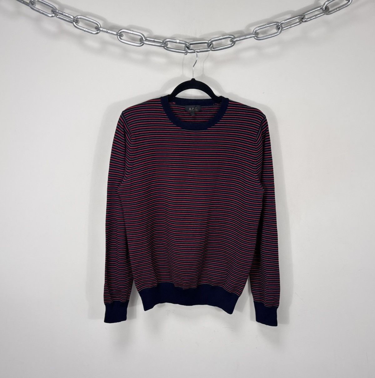 A.P.C. A.P.C. Men’s Multicolor Striped Wool Nylon Knit Sweater Size US L / EU 52-54 / 3 - 1 Thumbnail