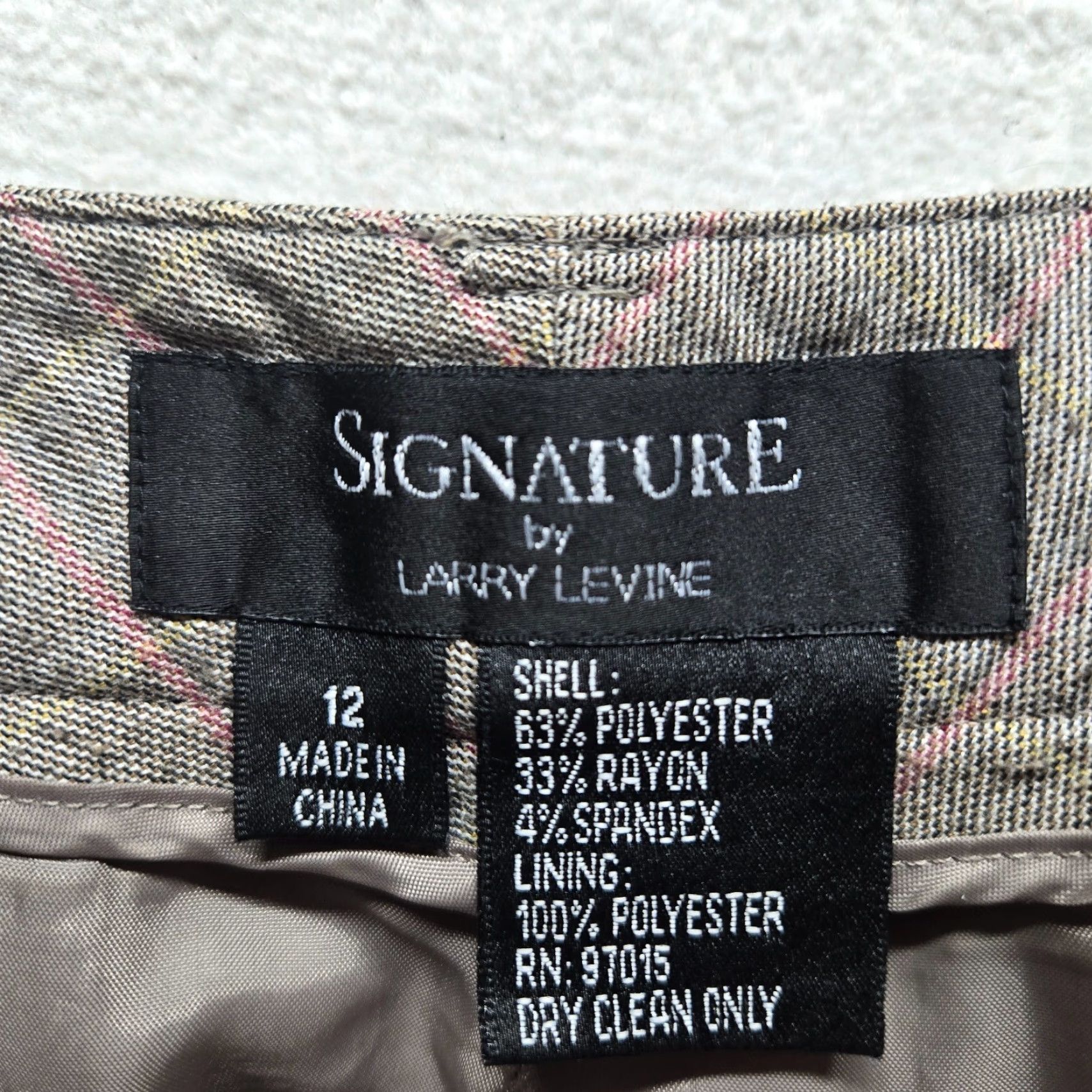Vintage Larry Levine Signature Pants Gray 12 Women's Pants Regular 12 Gray Striped Business Casual Trouser Hook & Eye Closure Button Tab Closure Women’s 12 Size 34" / US 12 / IT 48 - 3 Thumbnail
