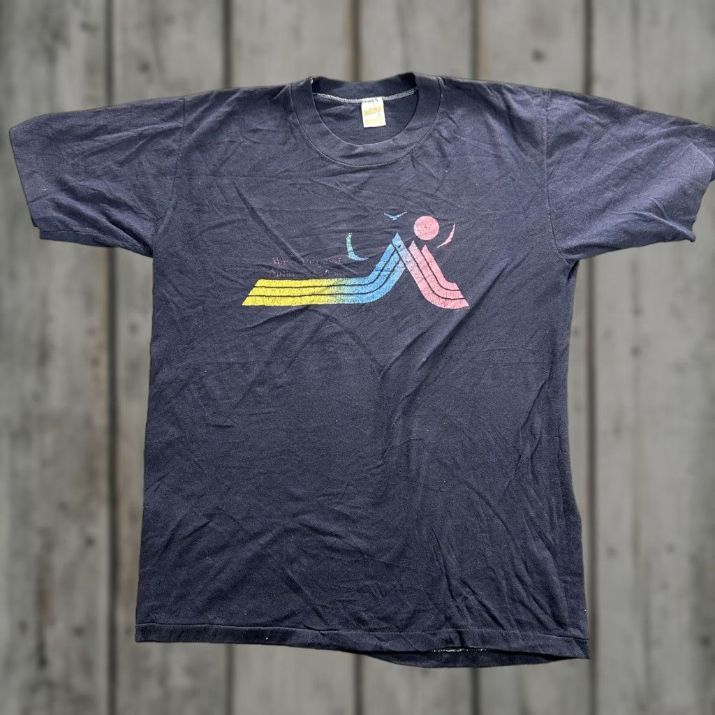 Vintage VINTAGE West Virginia Almost Heaven Shirt Mens L Blue 80s Sportswear USA Tee Size US L / EU 52-54 / 3 - 1 Thumbnail