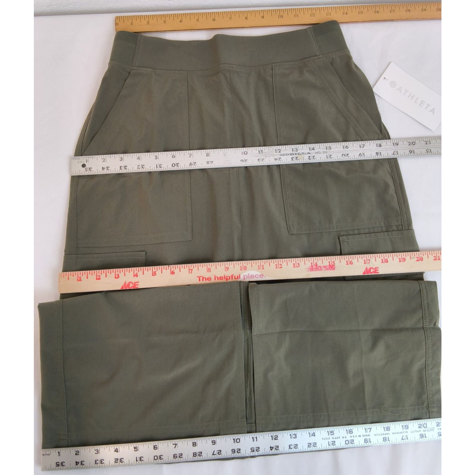 Athleta Athleta Brooklyn Heights Cargo Skirt sz 4 Green Midi NWT Size 27" / US 4 / IT 40 - 14 Thumbnail
