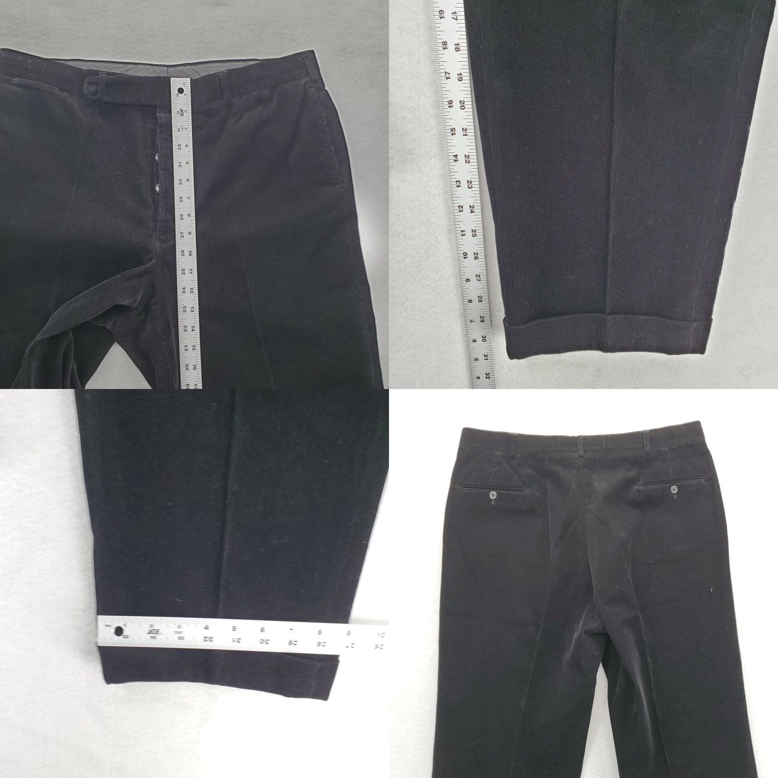 Polo Ralph Lauren VINTAGE Polo Ralph Lauren Corduroy Pants Mens 38x30 Black Button Fly Cuffed VTG Size US M / EU 48-50 / 2 - 8 Thumbnail