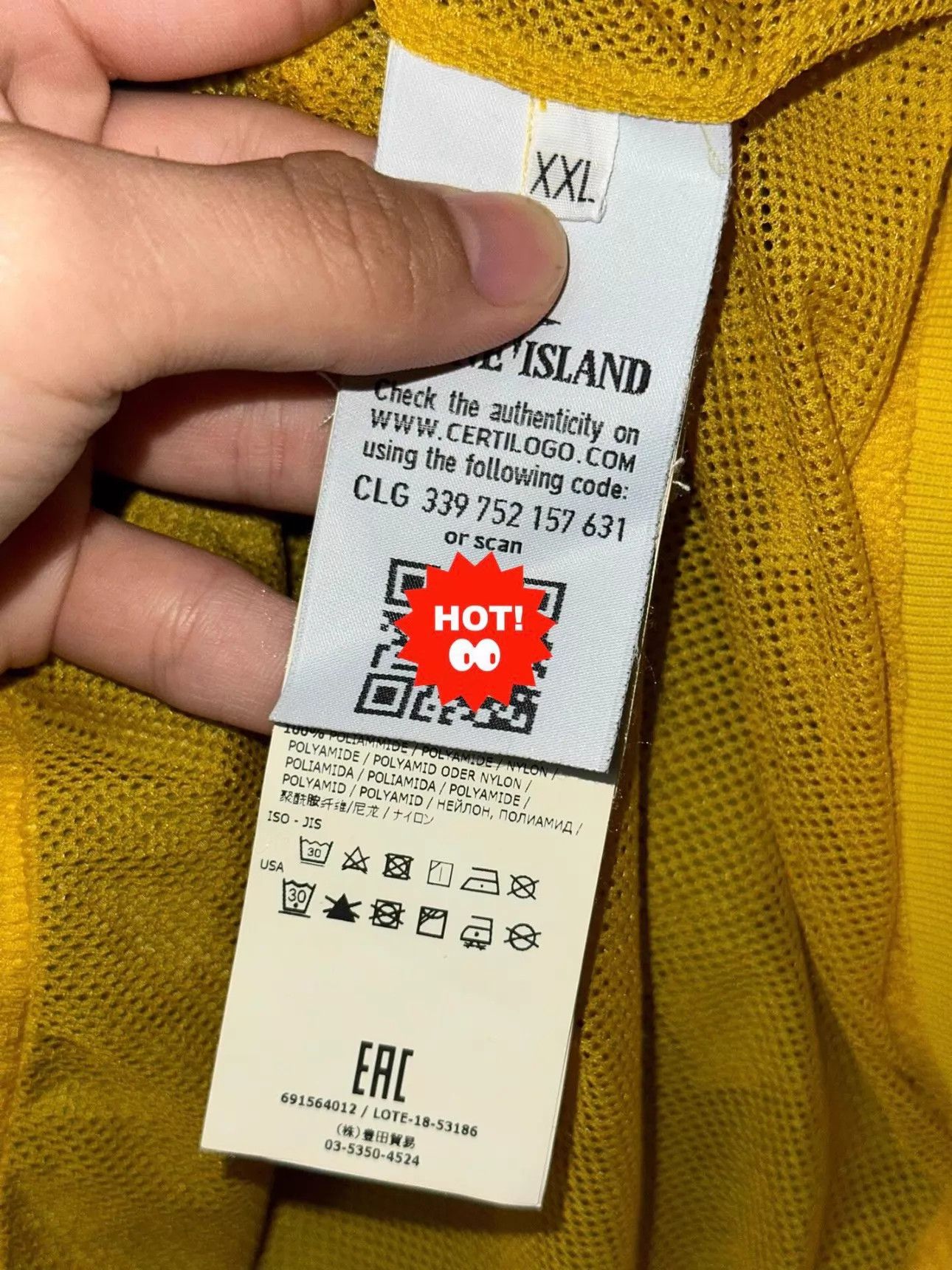 Stone Island Stone Island 18FW MetalNylon Yellow XXL Sweatshirt Size US XXL / EU 58 / 5 - 5 Thumbnail