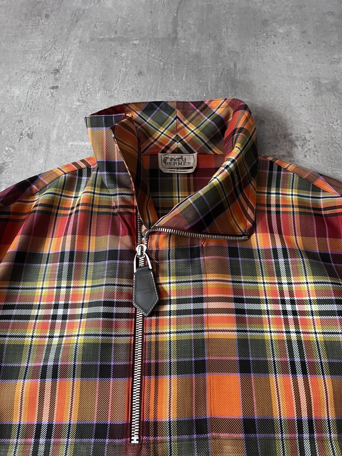 Hermes Hermes F/W 2021 runway jacket checkered halfzip orange Size US M / EU 48-50 / 2 - 5 Thumbnail