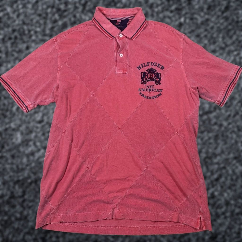 Tommy Hilfiger Vintage Tommy Hilfiger NYC Diamond Stitched Polo Shirt Mens XL Patchwork Size US XL / EU 56 / 4 - 1 Thumbnail