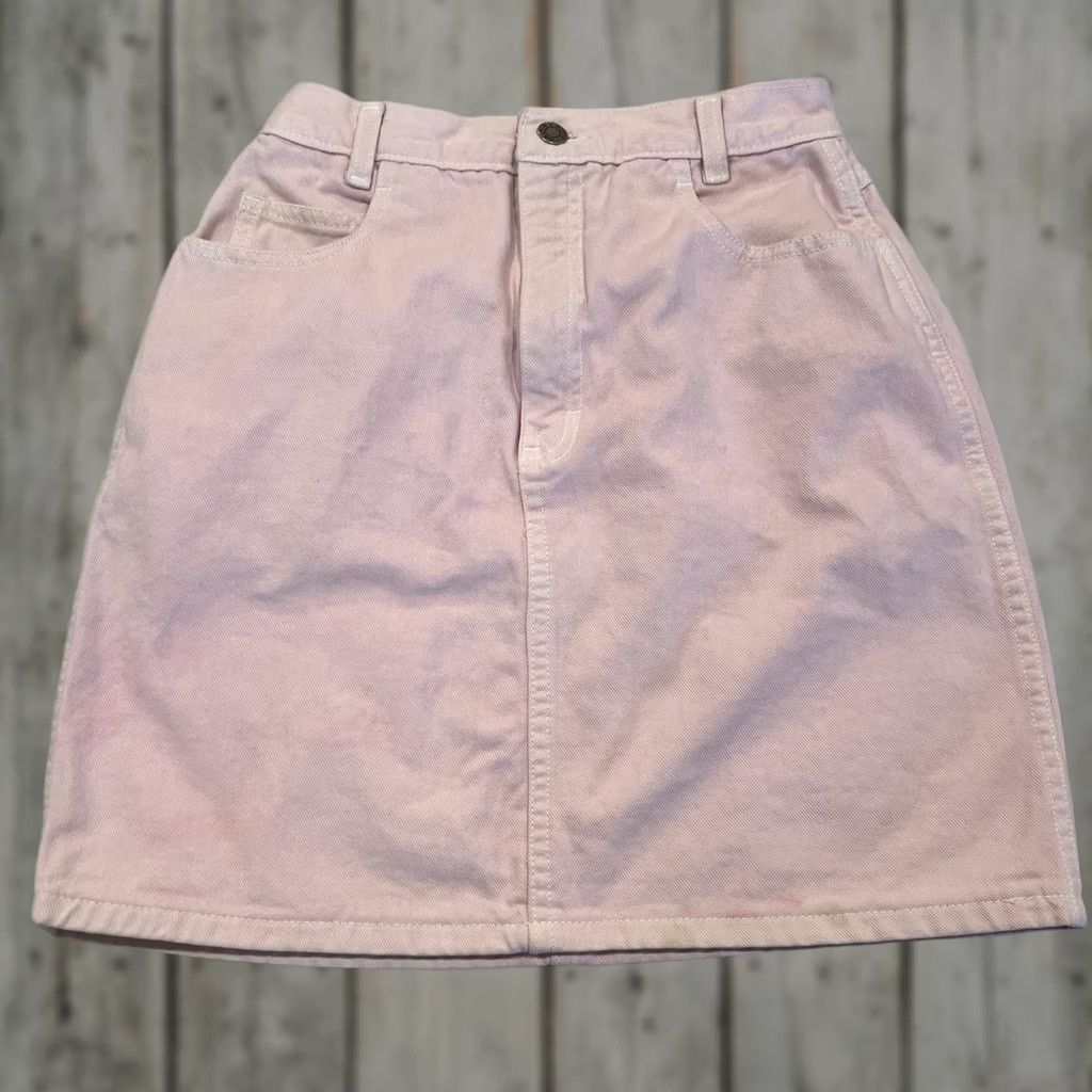 Calvin Klein VINTAGE Calvin Klein Skirt Light Pink Denim 9/10 Pockets Zipper Made USA Women Short Pencil Straight XS? Size 30" / US 8 / IT 44 - 1 Thumbnail