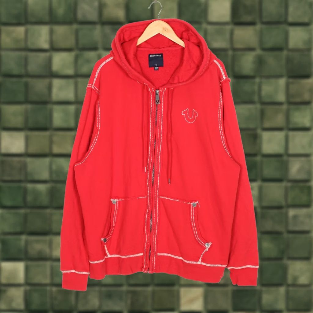 True Religion TRUE RELIGION Full Zip Hoodie Sweatshirt Men 3XL Red VR3546 Size US XXL / EU 58 / 5 - 1 Thumbnail