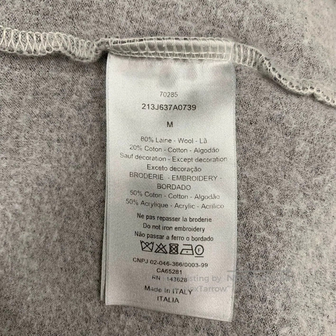Dior grey striped pocket logo t-shirt. Size US M / EU 48-50 / 2 - 7 Thumbnail