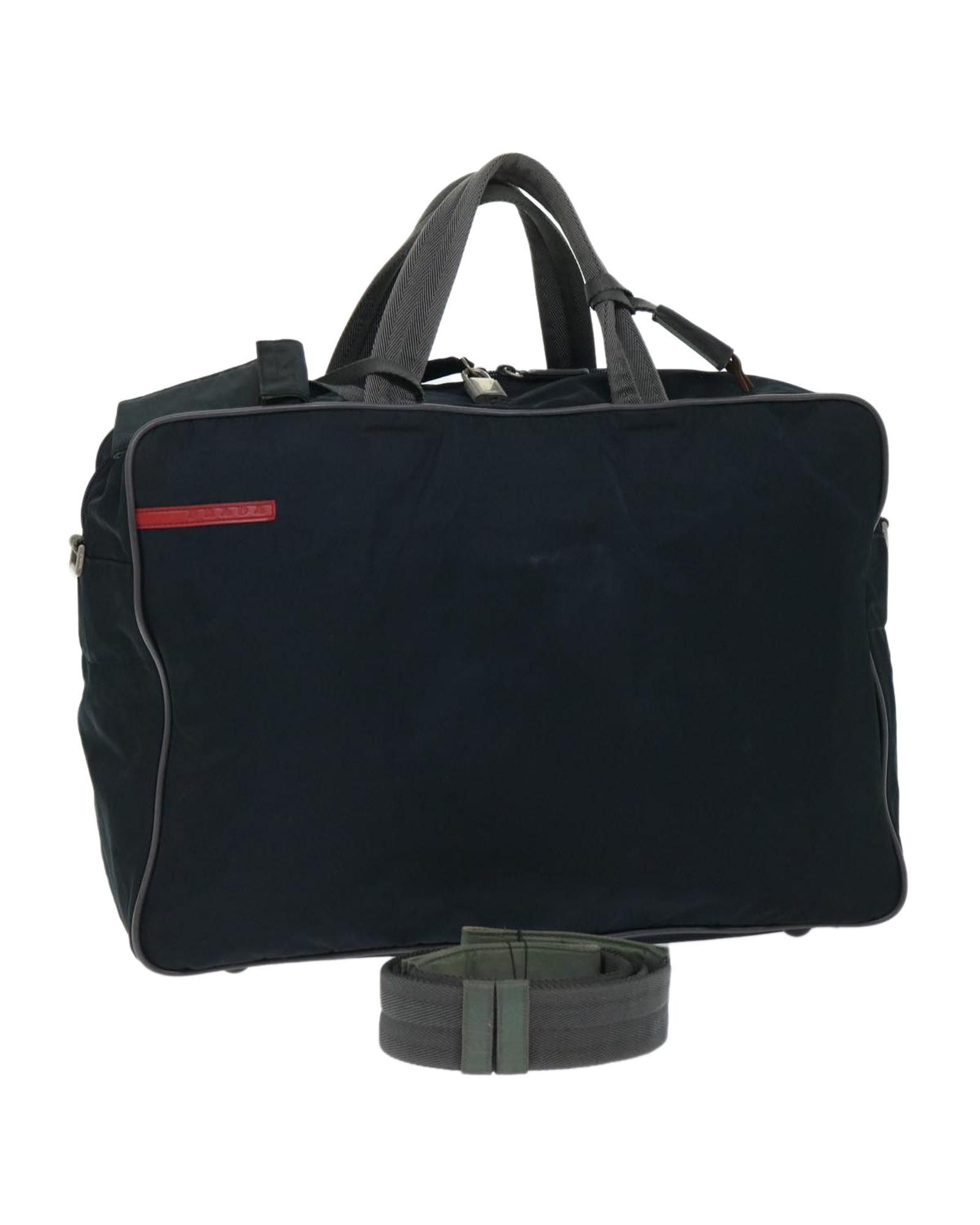 image of Prada Durable Black Nylon Boston Bag, Women's