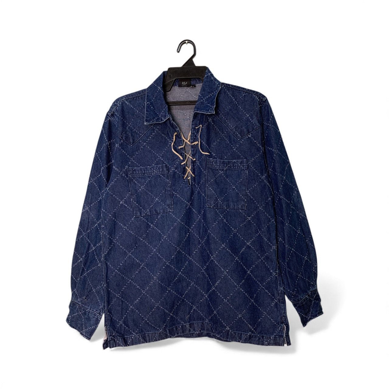 Japanese Brand Rare Design Under Level Soft Denim Western Shirts Size L / US 10 / IT 46 - 1 Thumbnail