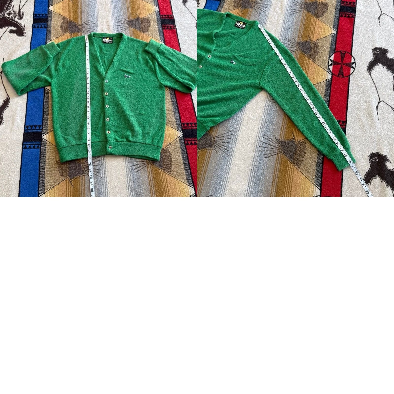 Vintage VINTAGE Sportswear Cardigan Sweater Adult L Green 80s Grunge Mens Size US L / EU 52-54 / 3 - 8 Thumbnail