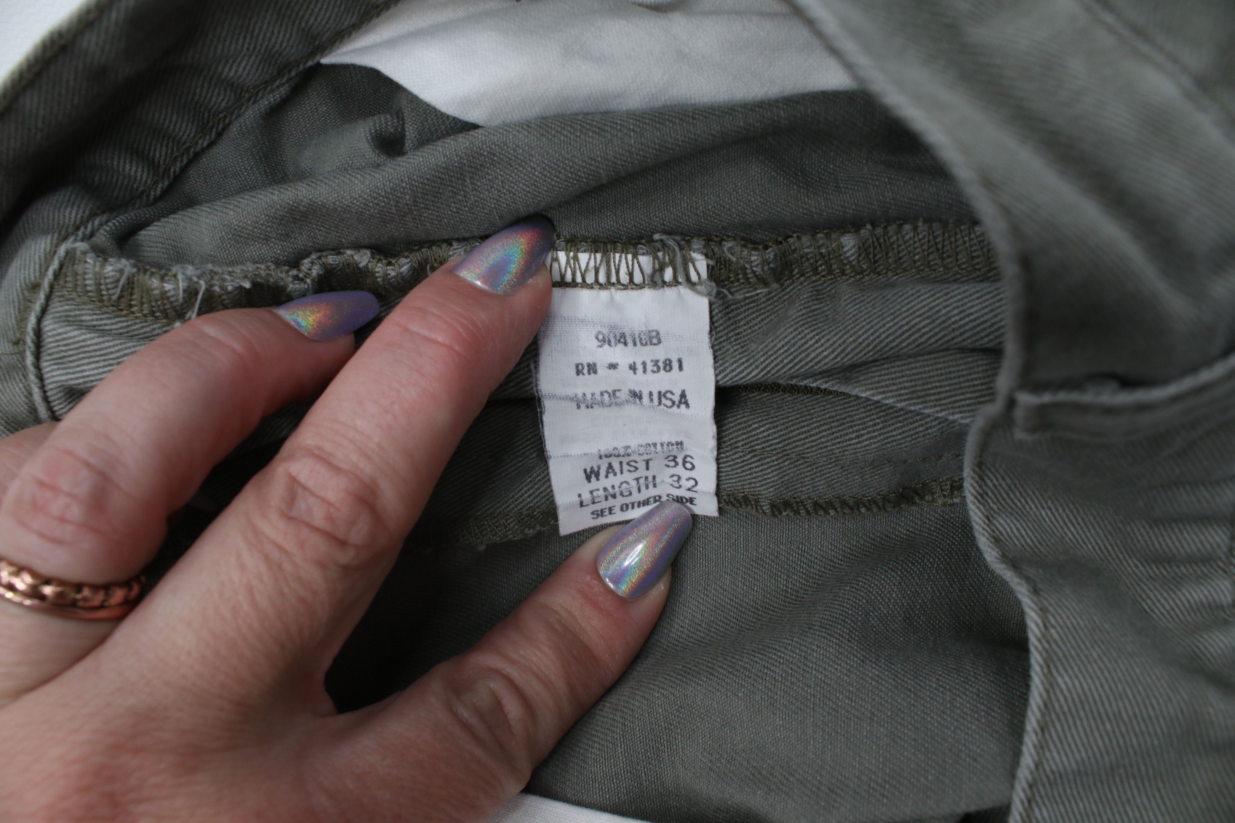 Polo Ralph Lauren Vintage 70s 80s Ralph Lauren Wide Leg Chino Pants Green USA Size US 36 / EU 52 - 9 Thumbnail
