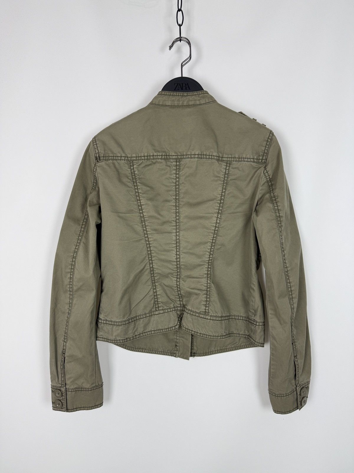 Esprit Y2K Vintage Esprit Fitted Olive Green Military Jacket S Size S / US 4 / IT 40 - 7 Thumbnail