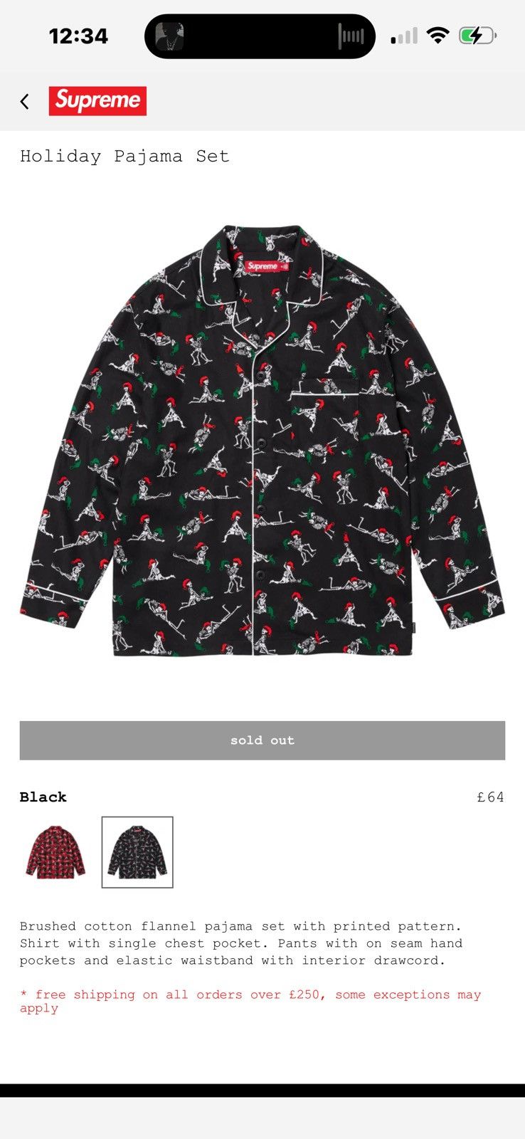Supreme Supreme FW25 Holiday Pajama Set Size US S / EU 44-46 / 1 - 2 Thumbnail