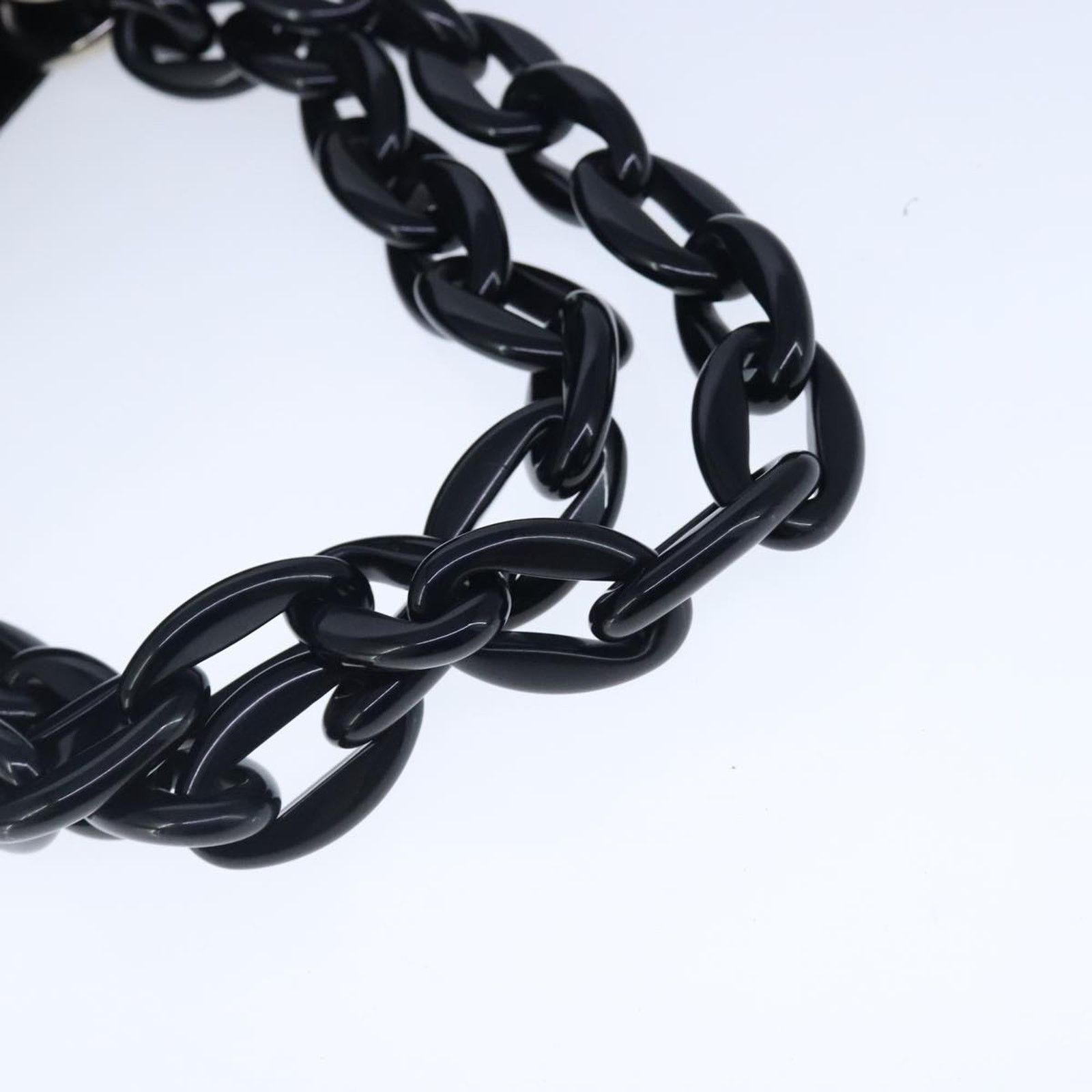 Prada Chain Tote Black Nylon Patent Leather