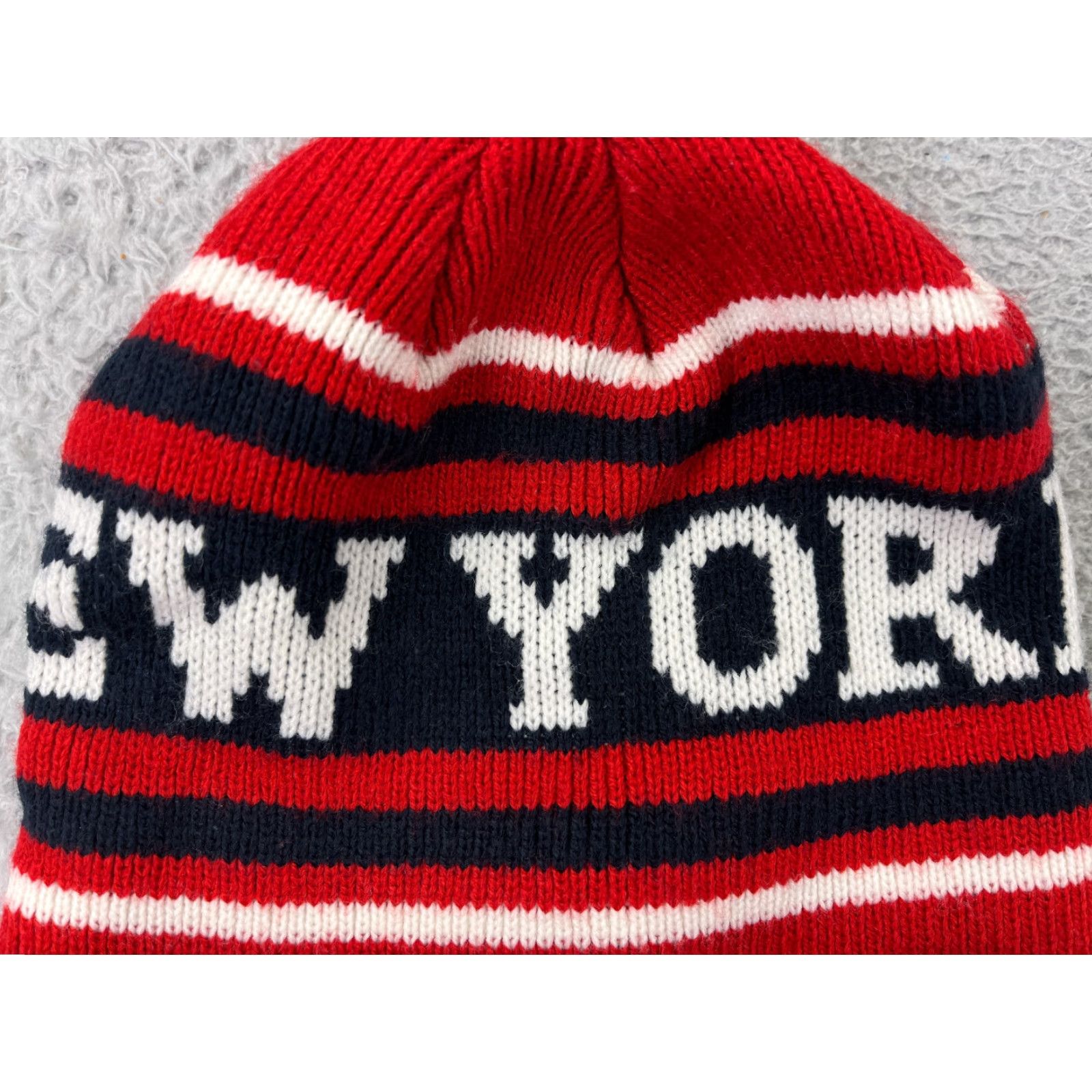 Vintage Torkia Apparel Beanie Hat One Size Adult Red Knit Acrylic Ski Theme Mens Ladies Size ONE SIZE - 2 Thumbnail