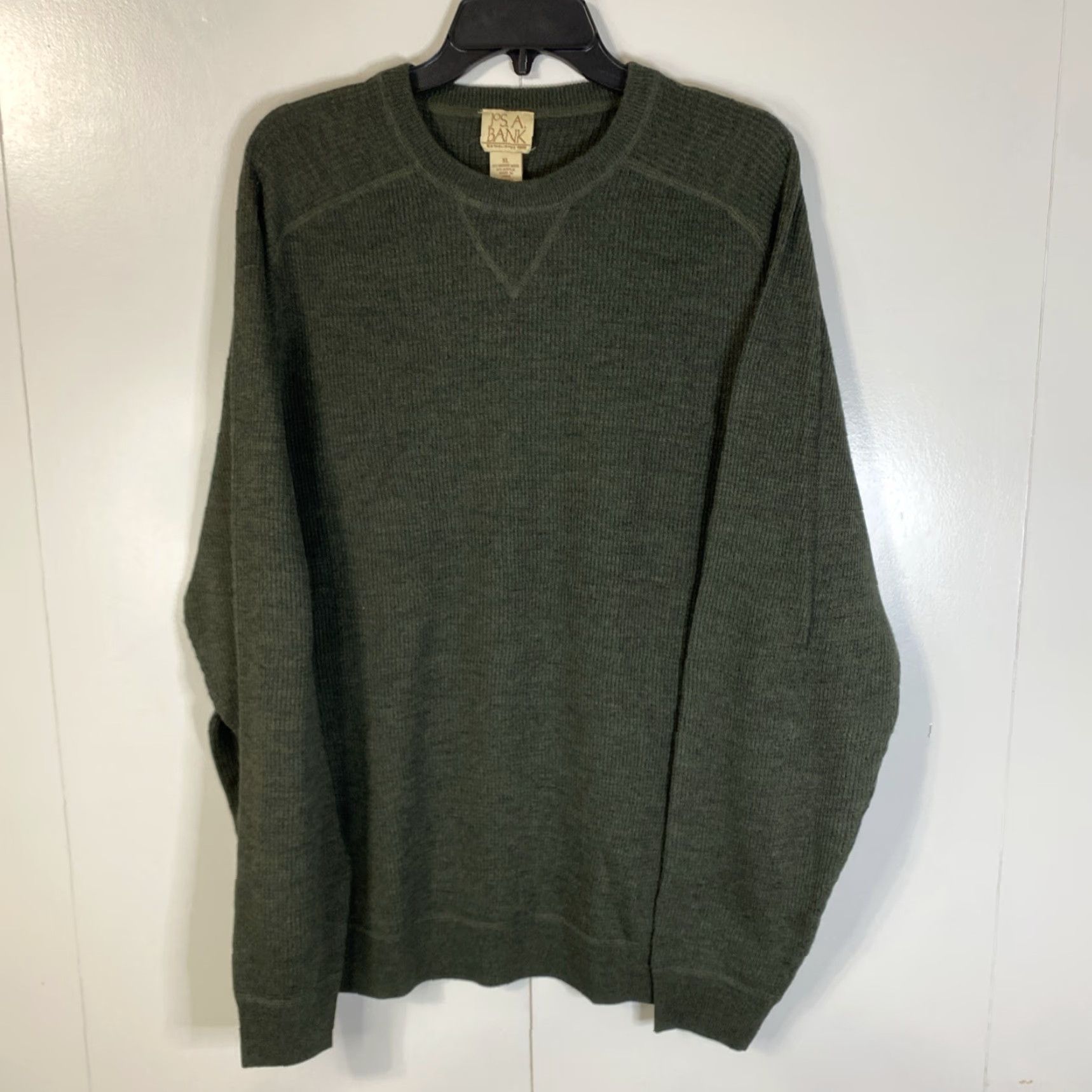 Jos. A. Bank Jos. A. Bank Merino Wool Sweater Knit Green Mens XL Pullover Outdoor Fisherman Knit Wool Size US XL / EU 56 / 4 - 4 Thumbnail