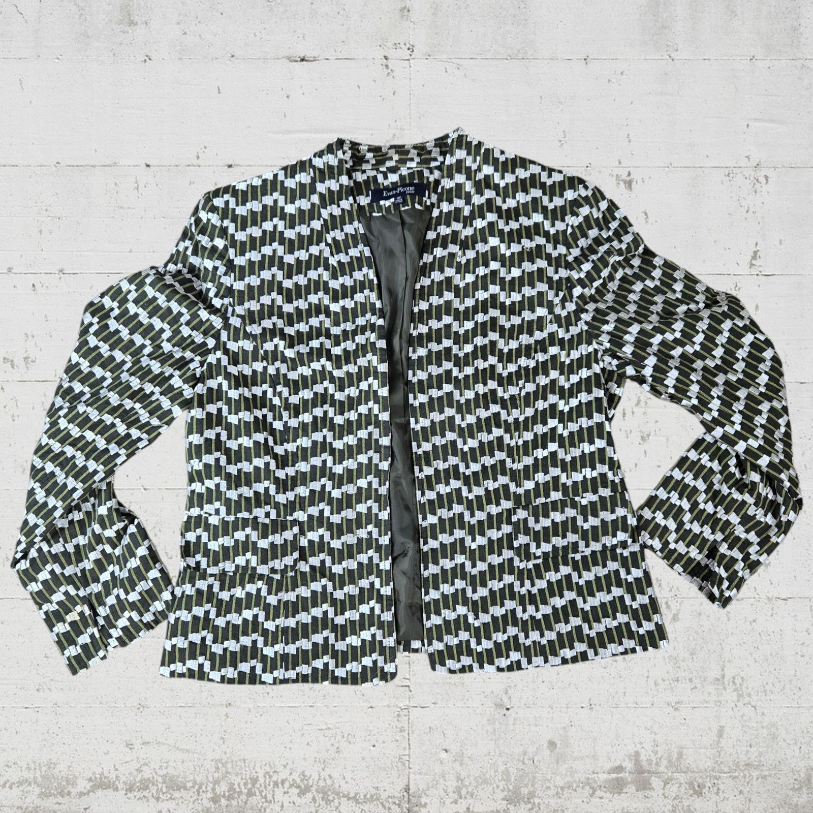 Evan Picone Vintage Evan Picone Green Retro Blazer Size 12P Size XL / US 12-14 / IT 48-50 - 2 Thumbnail