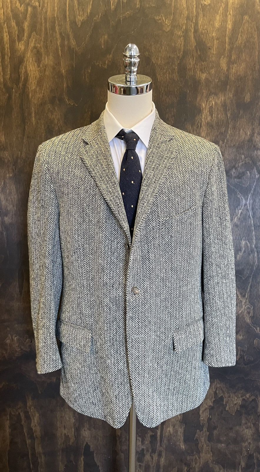 Polo Ralph Lauren × Vintage Herringbone Tweed 3-Button Jacket Size 46R - 1 Thumbnail
