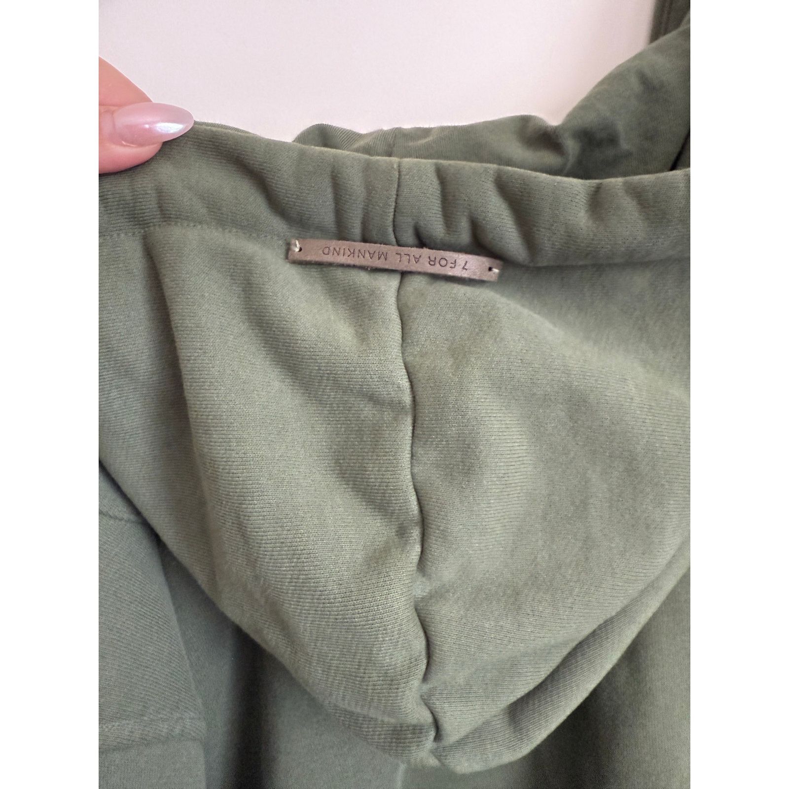 7 For All Mankind 7 For All Mankind Zip Hoodie Olive Green 100% Cotton L Size L / US 10 / IT 46 - 5 Thumbnail