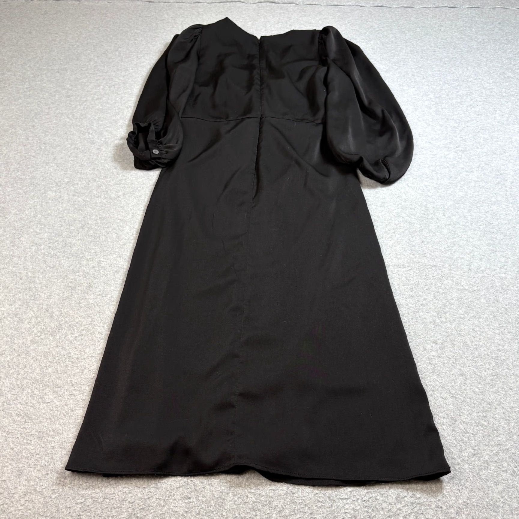 Banana Republic Dress Women 4 Black V Neck Peasant Sleeve Maxi Long Whimsy  Goth