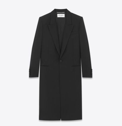 Saint Laurent Paris o1bcso1str1124 Single Breasted Coat in Black Size US L / EU 52-54 / 3 - 2 Thumbnail