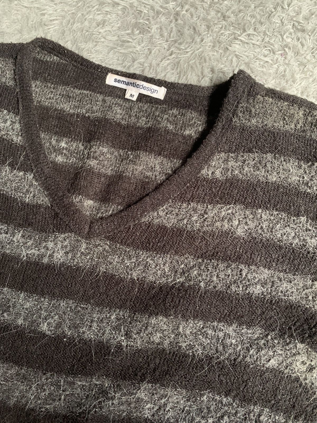 Japanese Brand Vintage Semantic Design Grunge Mohair Stripe Knit erd Size US M / EU 48-50 / 2 - 4 Thumbnail