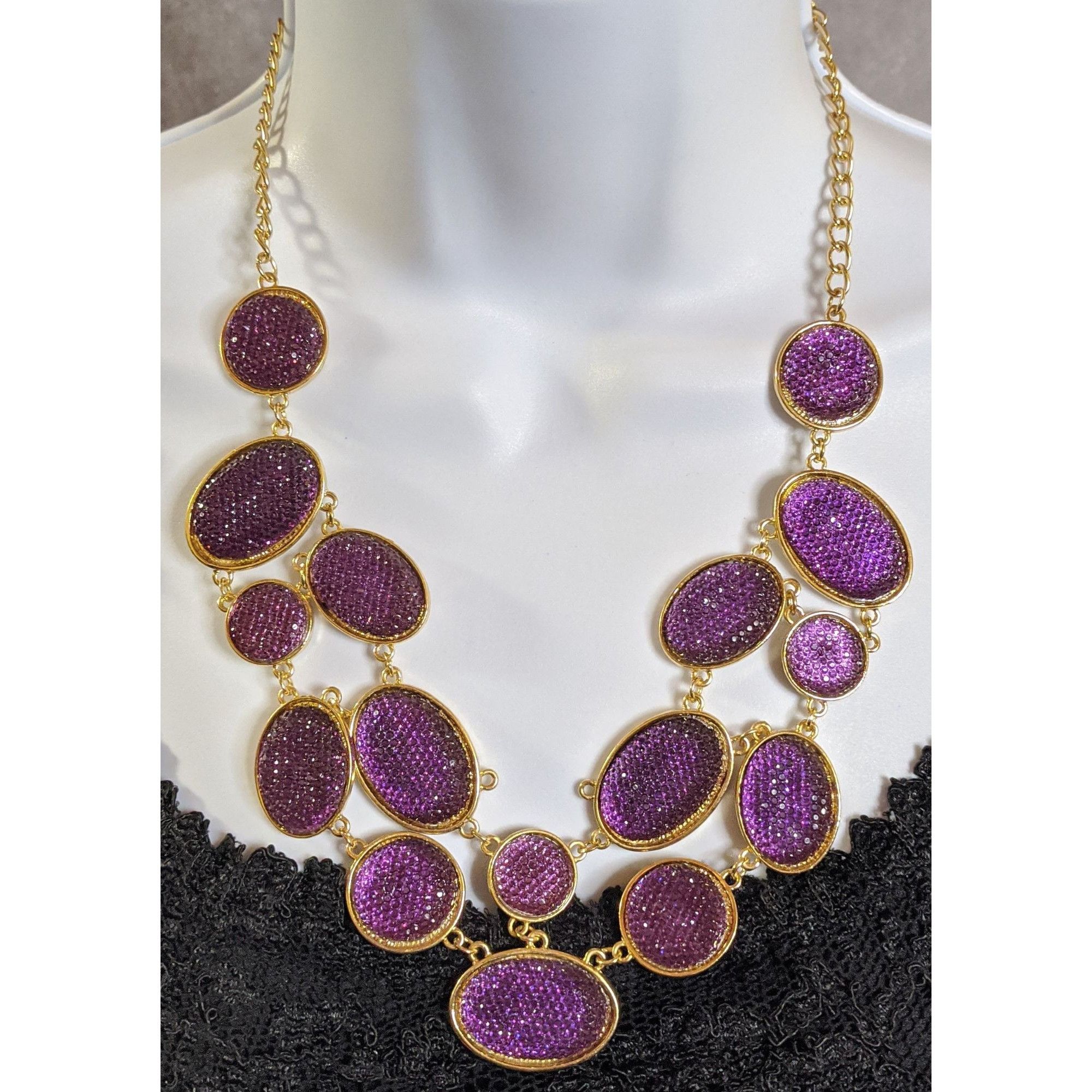 Other Purple Sparkle Jelly Gold-Tone Necklace Size ONE SIZE - 1 Thumbnail