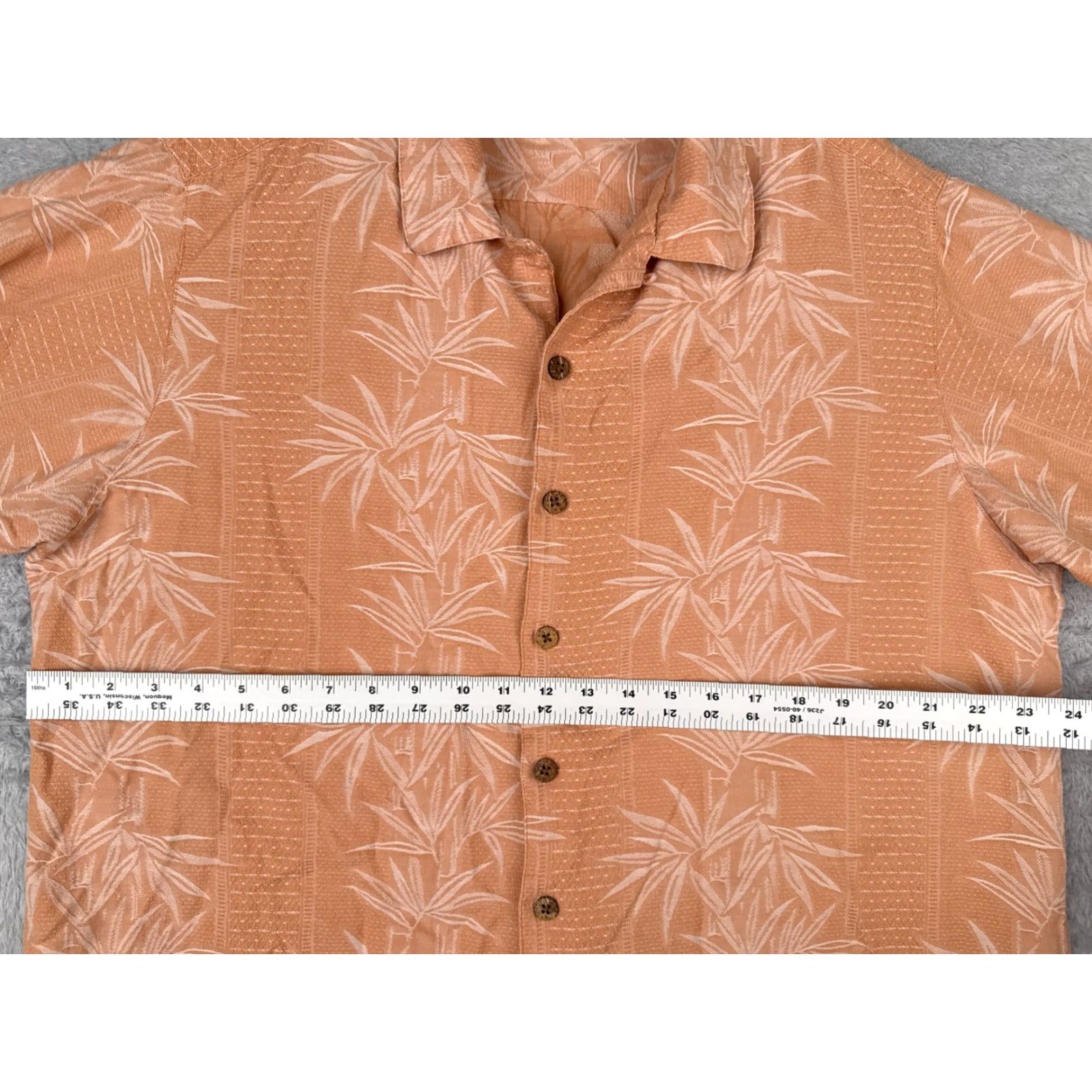 Vintage VINTAGE Caribbean Shirt Men XL Orange Bamboo Leaf Cotton Silk Blend Hawaiian Size US XL / EU 56 / 4 - 7 Thumbnail