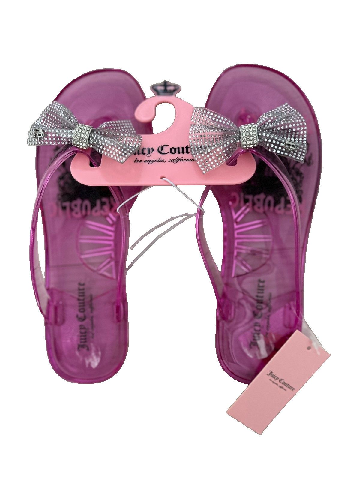 Juicy Couture Juicy Couture SPAIN Rhinestones BOW Flip Flops Pink ( 7 ) Size US 7 / IT 37 - 1 Thumbnail
