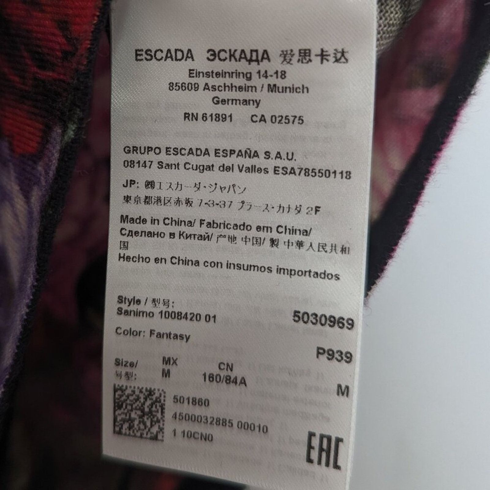 Escada Escada Pink Floral Rose Print Short Sleeve Knit Top NWT M Size M / US 6-8 / IT 42-44 - 8 Thumbnail