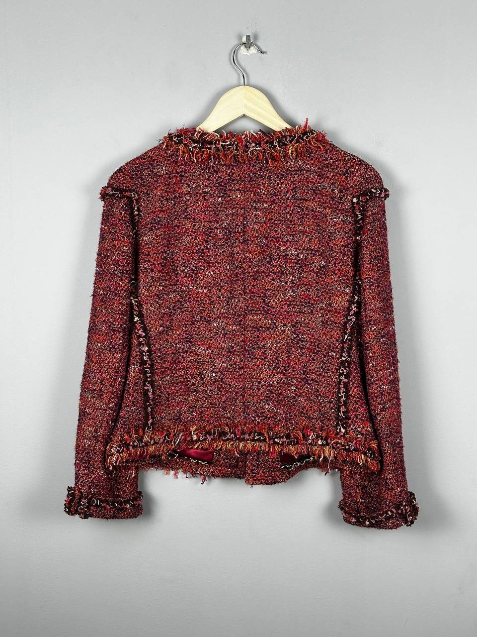 Vintage Edward Achour Paris Womens Boucle Tweed Open Front Blazer Size M / US 6-8 / IT 42-44 - 12 Thumbnail