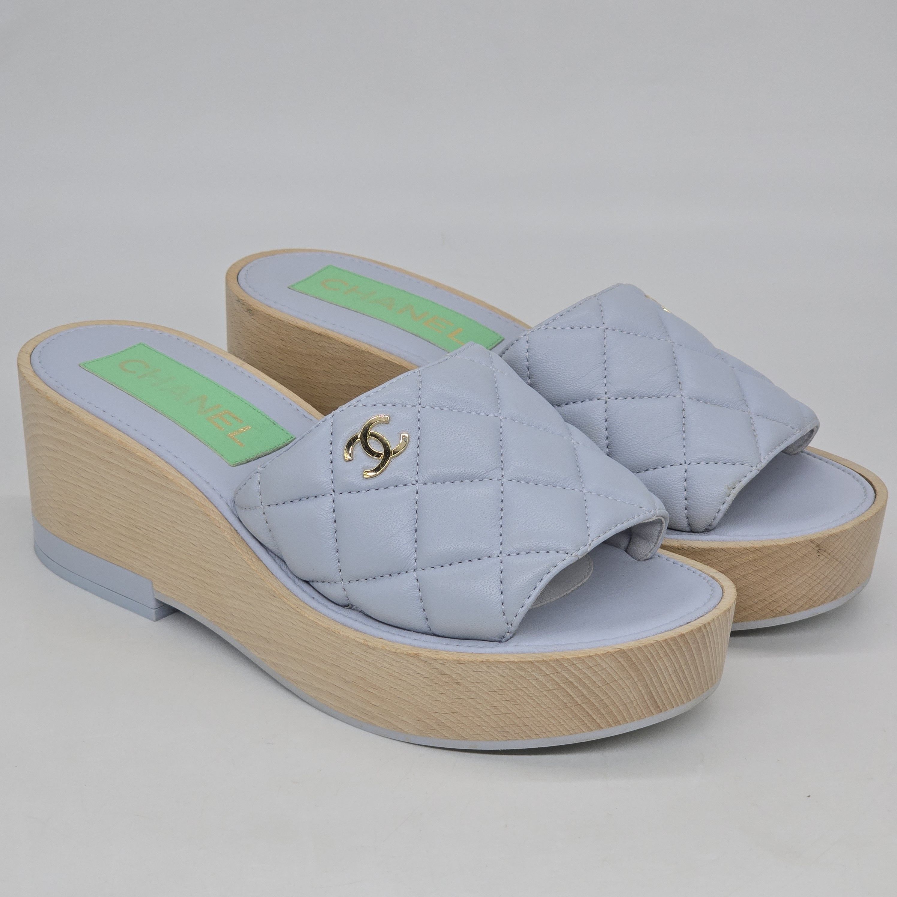 Chanel Chanel - 22C Quilted Leather Platform Sandals Size US 8 / IT 38 - 1 Thumbnail