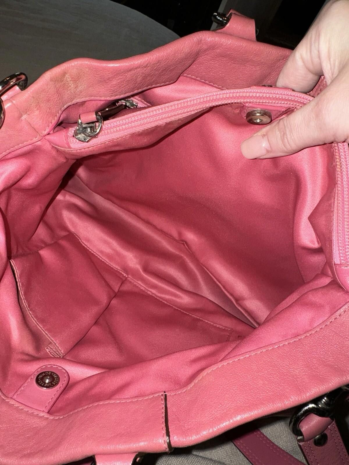 Coach Coach Hand Bag Purse Tote Satchel Soft Pink Leather Size ONE SIZE - 10 Thumbnail
