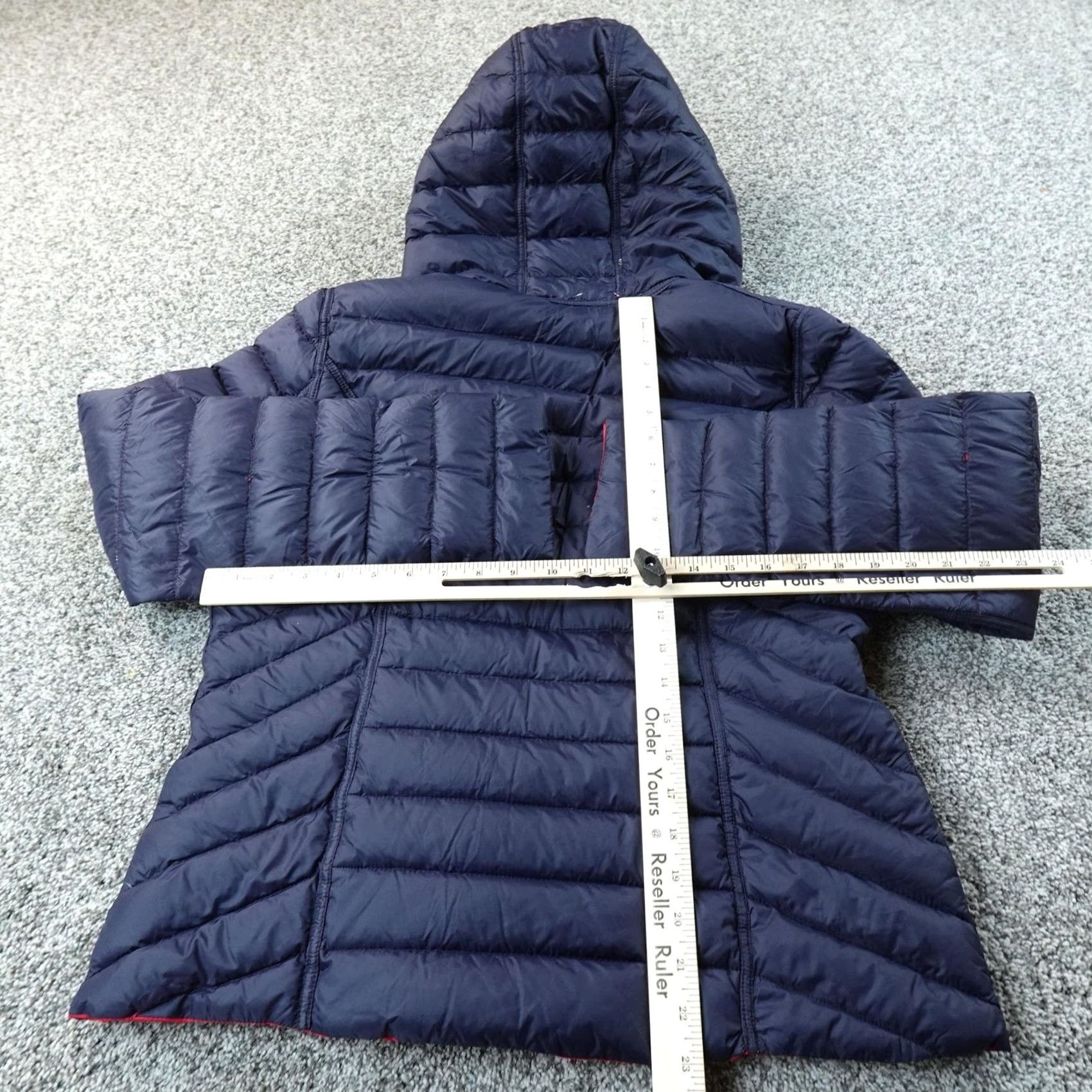 Nautica Nautica Jacket Womens L Blue Reversible Puffer Quilted Down Hooded Zip Coat Size L / US 10 / IT 46 - 6 Thumbnail