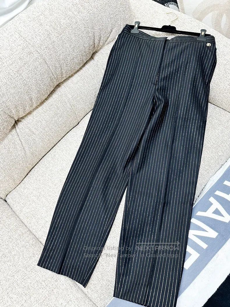 Chanel Chanel 19A Egypt Series Black Gold Thin Striped Casual Pa Size 26" / US 2 / IT 38 - 3 Thumbnail