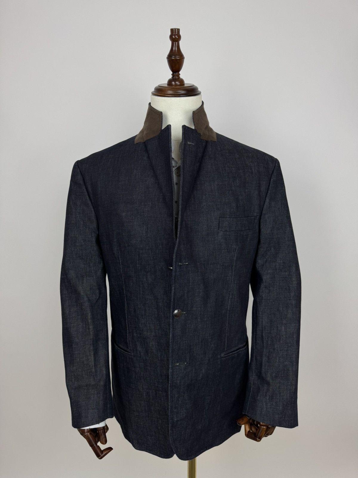 Other Denim Bespoke blue blazer indigo denim sports jacket Size 46R - 10 Thumbnail