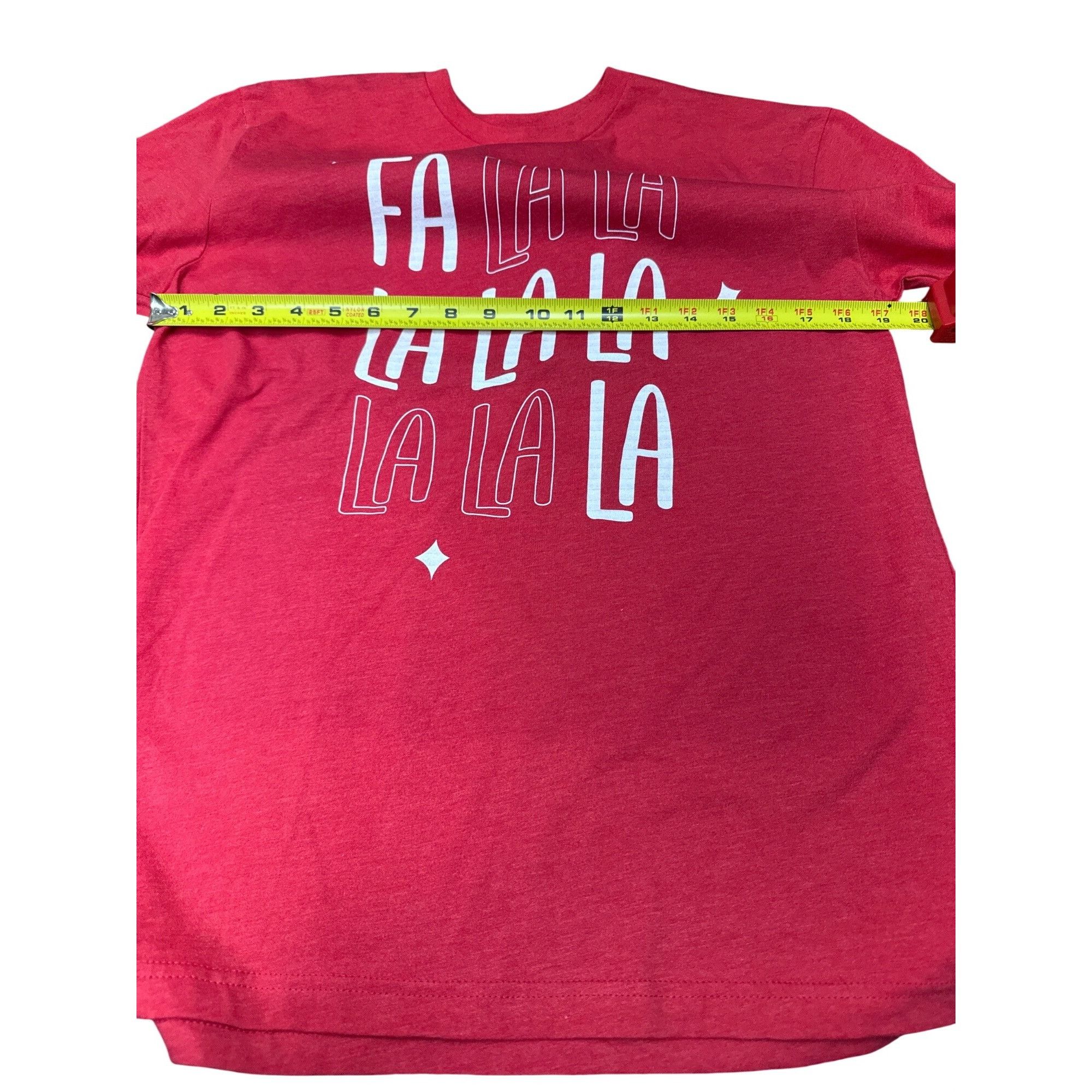 Next Level Fa La La La La Red Graphic Tee Shirt Medium Christmas Top Size M / US 6-8 / IT 42-44 - 4 Thumbnail